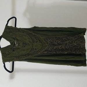 Dark Green Lace Top